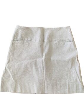 Striped White and Navy Tennis Skirt